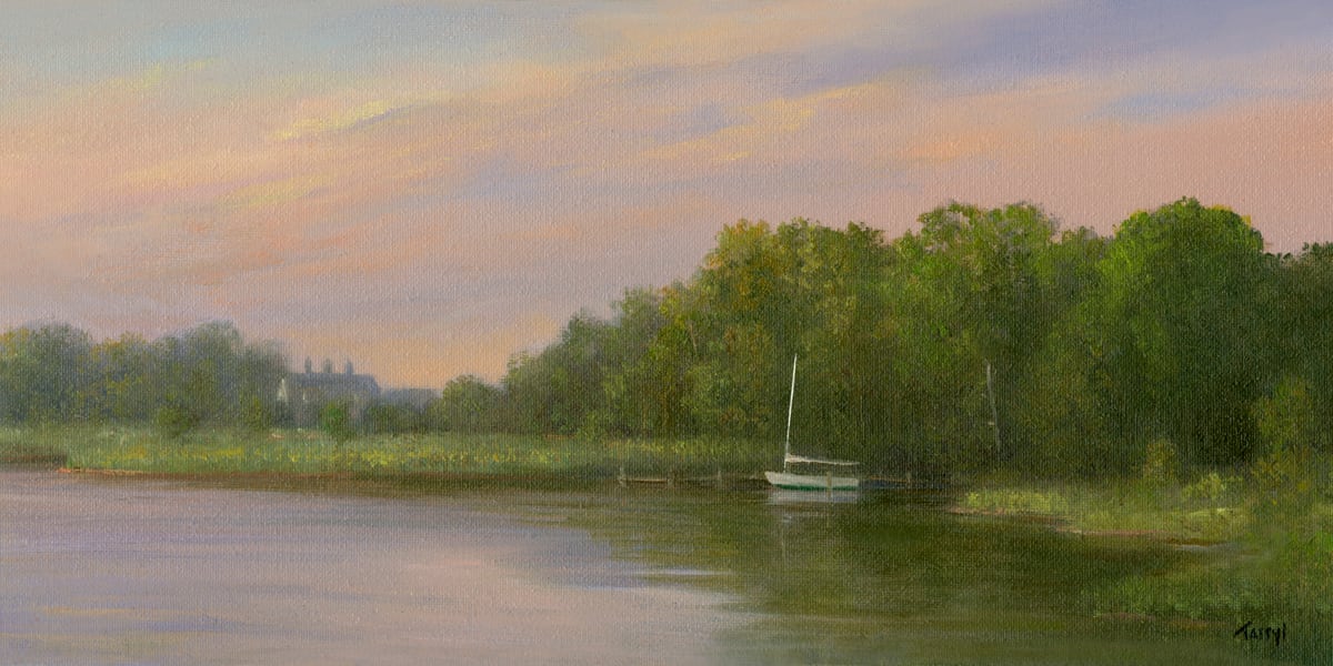 Moored, quiet cove, Oxford MD by Tarryl Gabel 