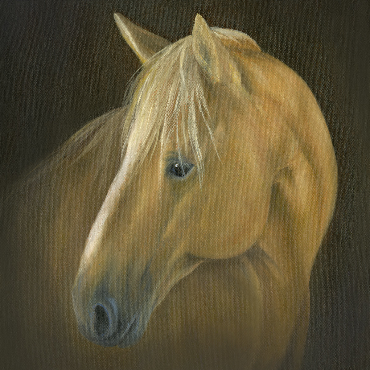 Nuzzle my Muzzle-Palomino Portrait by Tarryl Gabel 