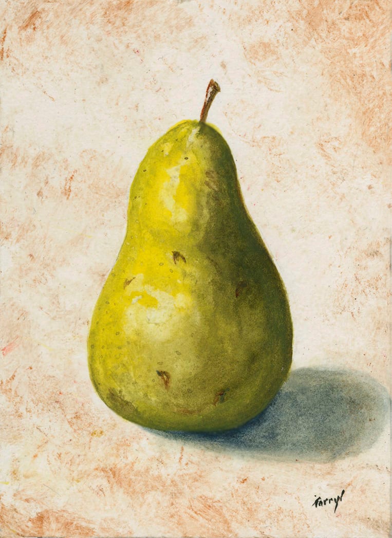 Pear study in watercolor by Tarryl Gabel 