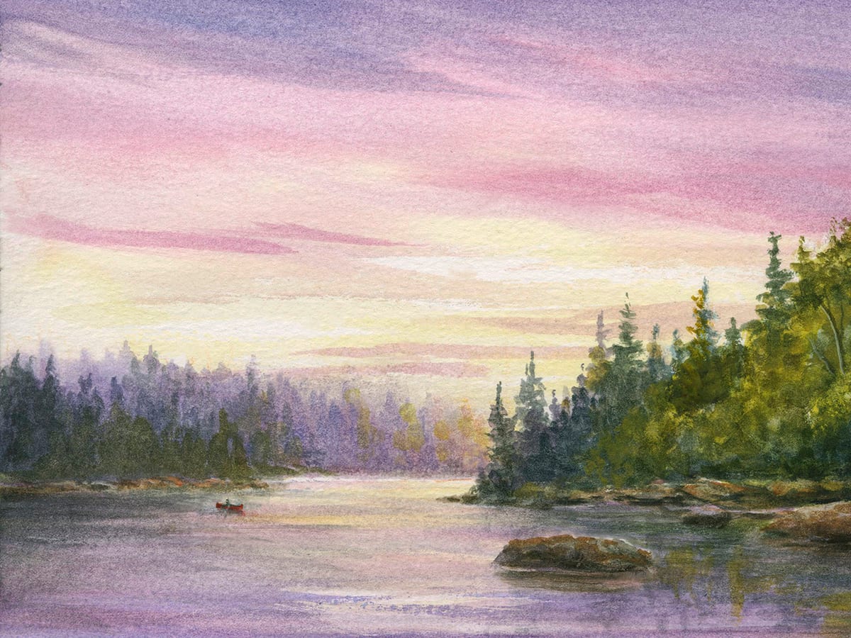 Paddler in the sunset by Tarryl Gabel 