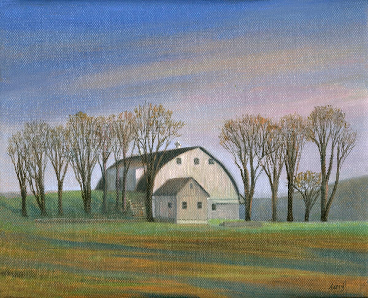 Long Shadows, Round top barn by Tarryl Gabel 