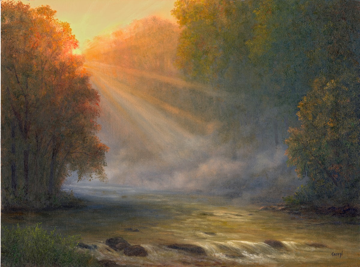 Sun breaking through the mist by Tarryl Gabel 