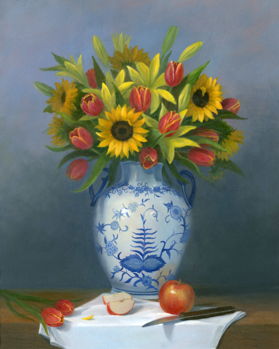 Sunflowers, lillies and tulips by Tarryl Gabel 