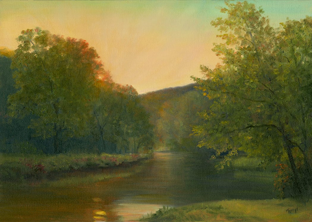 Sunset over Deer Creek by Tarryl Gabel 