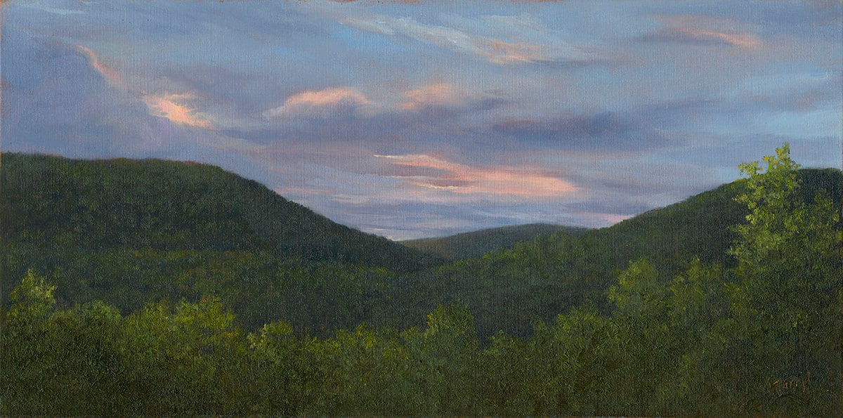 Sunset over Schylkill River Gap West Reading PA by Tarryl Gabel 