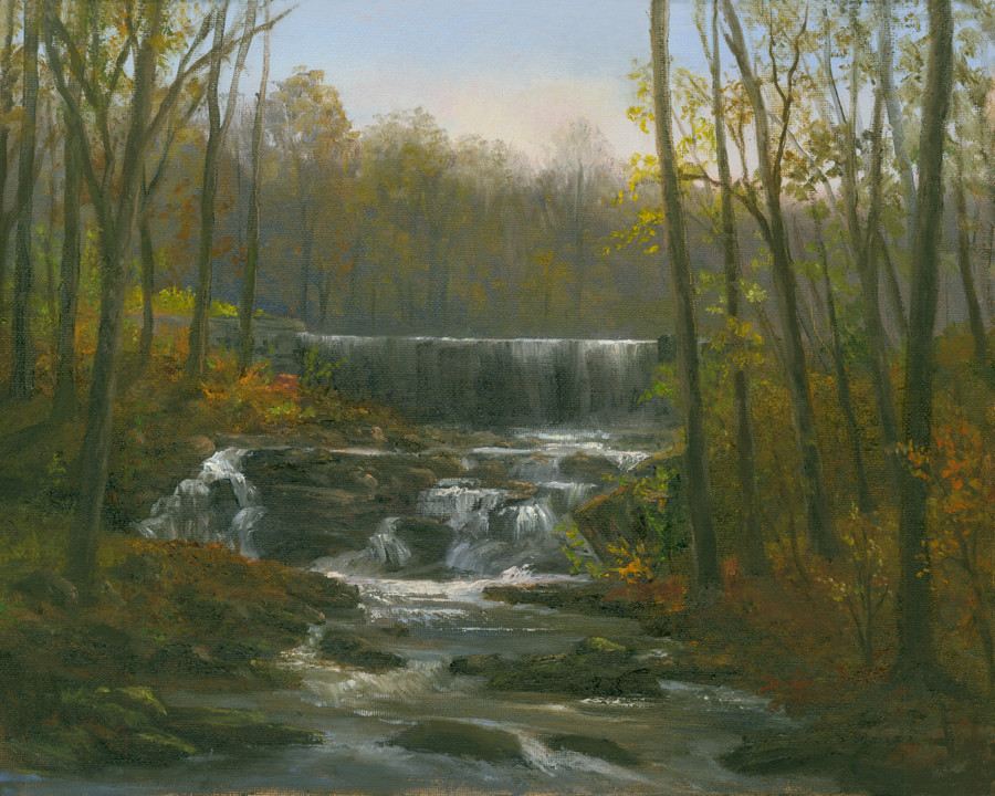 Waterfall in the woods by Tarryl Gabel 
