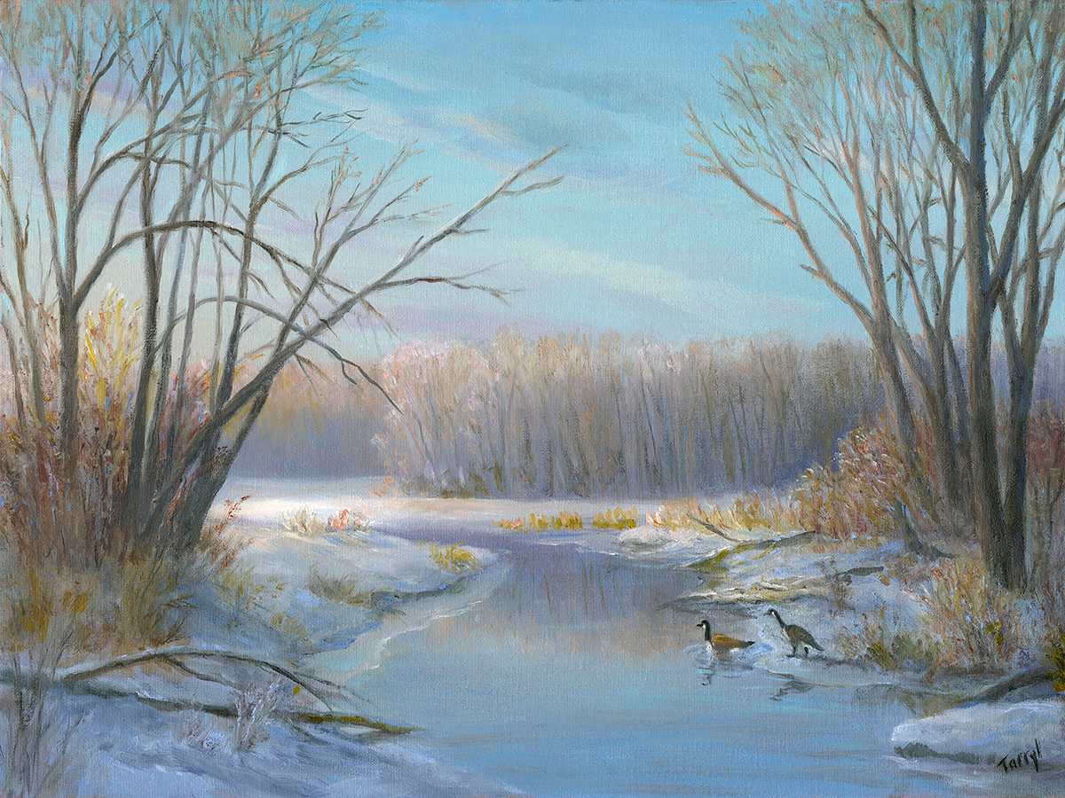 Geese, winter morning by Tarryl Gabel 