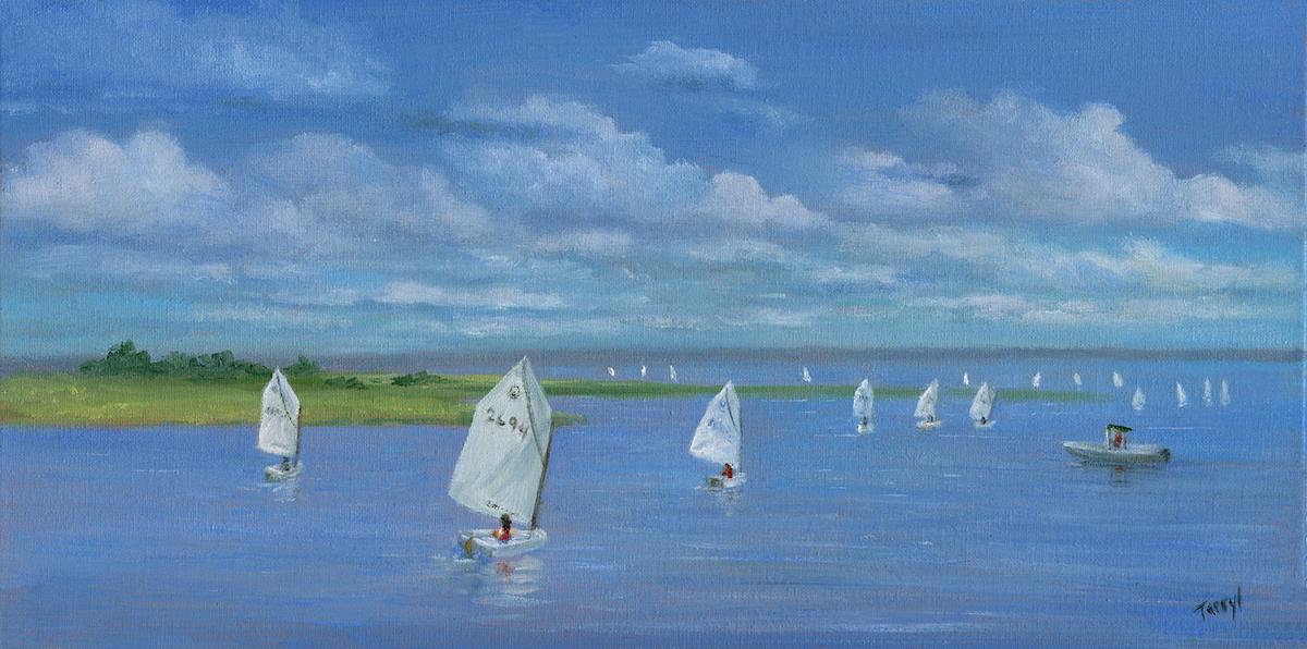 Young Sailors -Barnegat Bay, LBI by Tarryl Gabel 