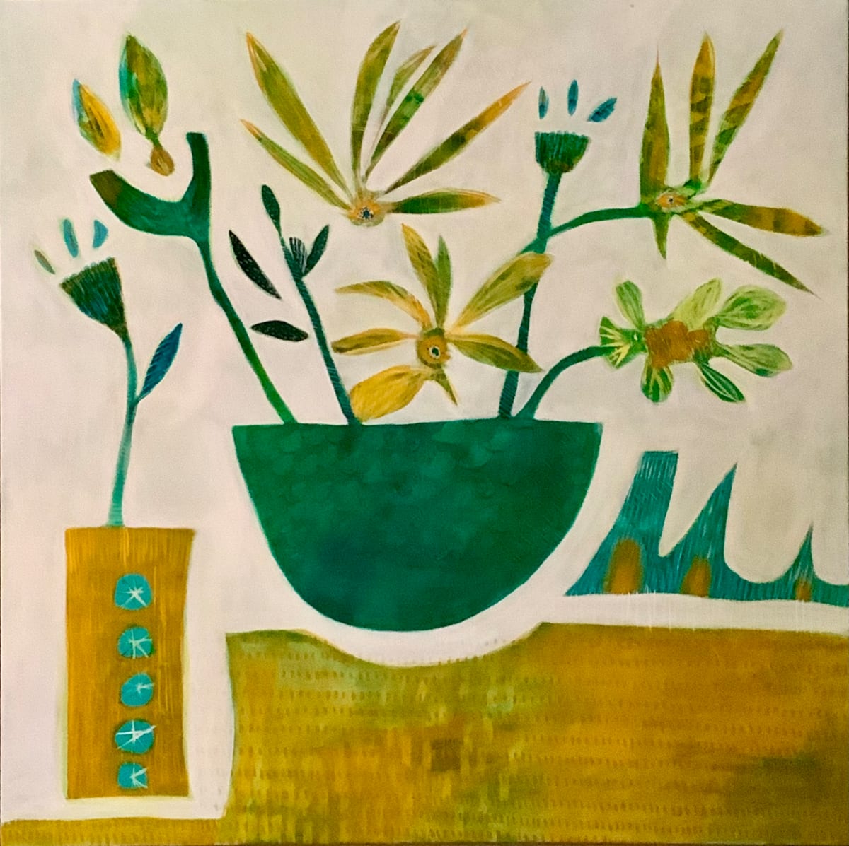 Yellow and Green Still Life by Lorna Watkins 