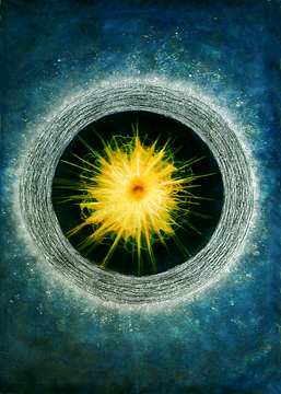 Cosmic Series #4 (Yellow Center) by Merrilyn Duzy, Image 1.