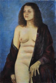 Lynette Davis with Drapery by Merrilyn Duzy, Image 1.