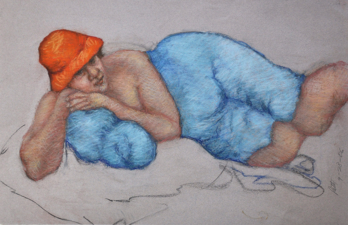 Patty in Orange Hat by Merrilyn Duzy 