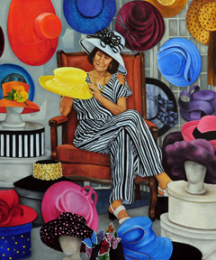 The Hat Lady (Judy Packard) by Merrilyn Duzy 
