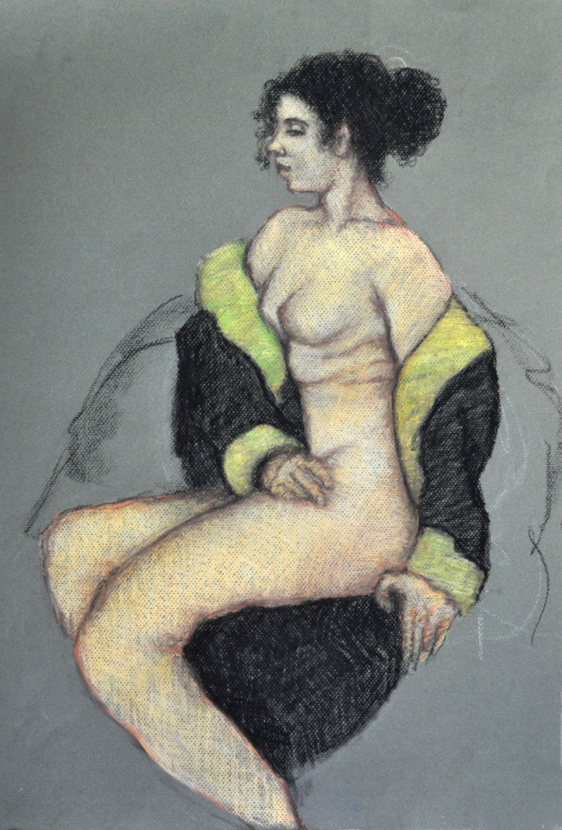 Woman in Black & Chartreuse by Merrilyn Duzy 