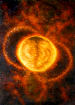 Cosmic Series #7 (Sun/Foetus) by Merrilyn Duzy 