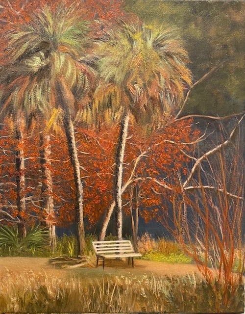 BENCH AT WAVERLY POND, Image 1.