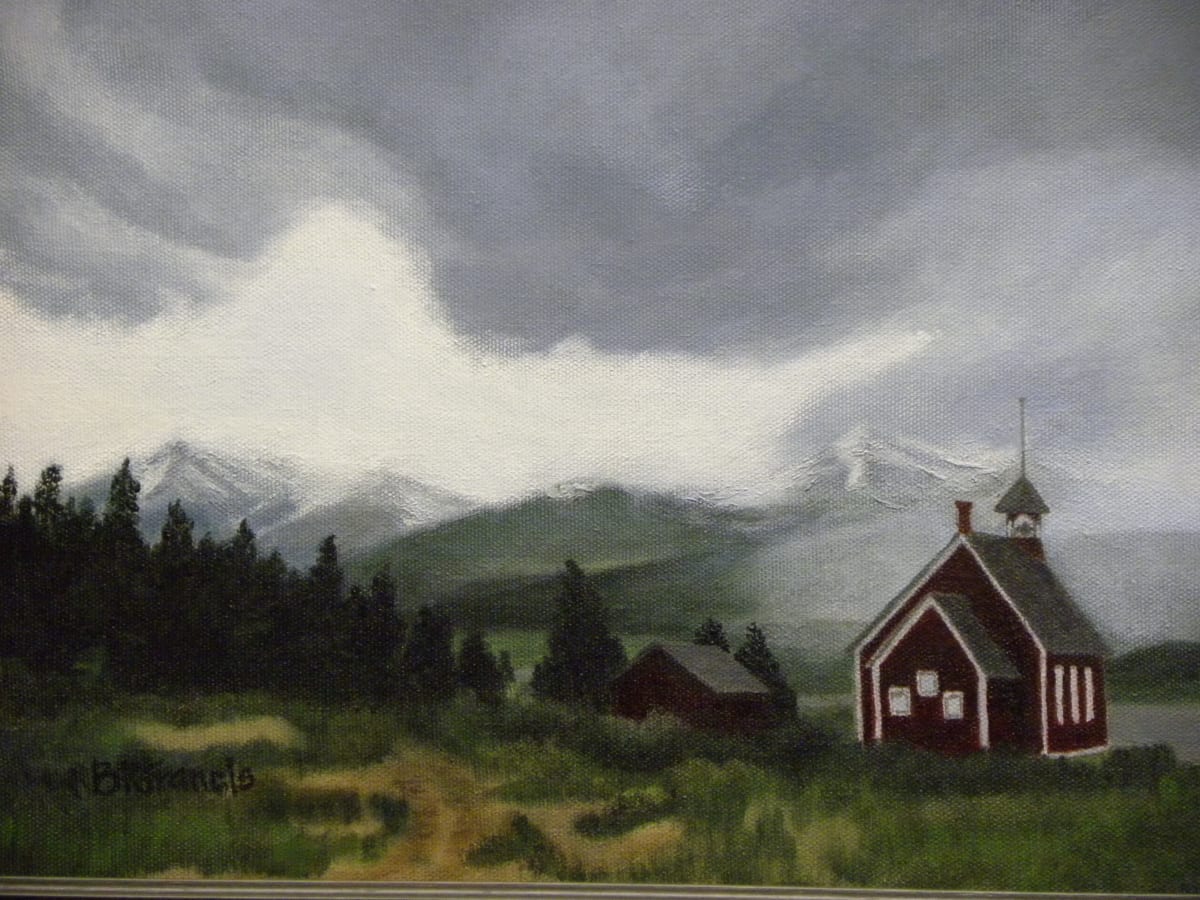 LITTLE RED SCHOOLHOUSE by Brenda Francis  Image: On the drive to Wyoming.  My FIRST painting.