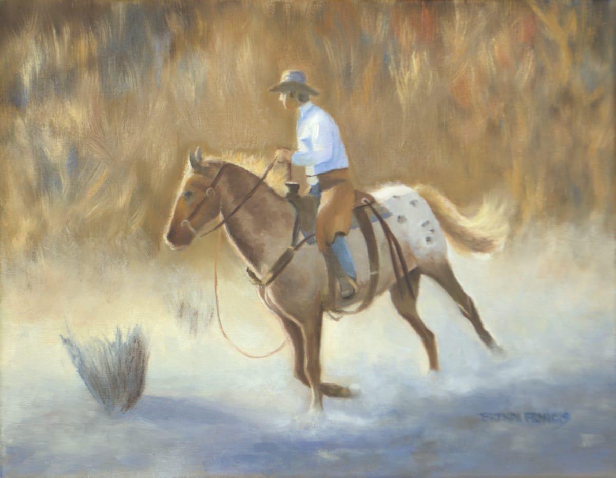 THE WESTERN HORSEMAN:  Tom Browning Paint Along by Brenda Francis  Image: Not an original scene but painted during a video course
