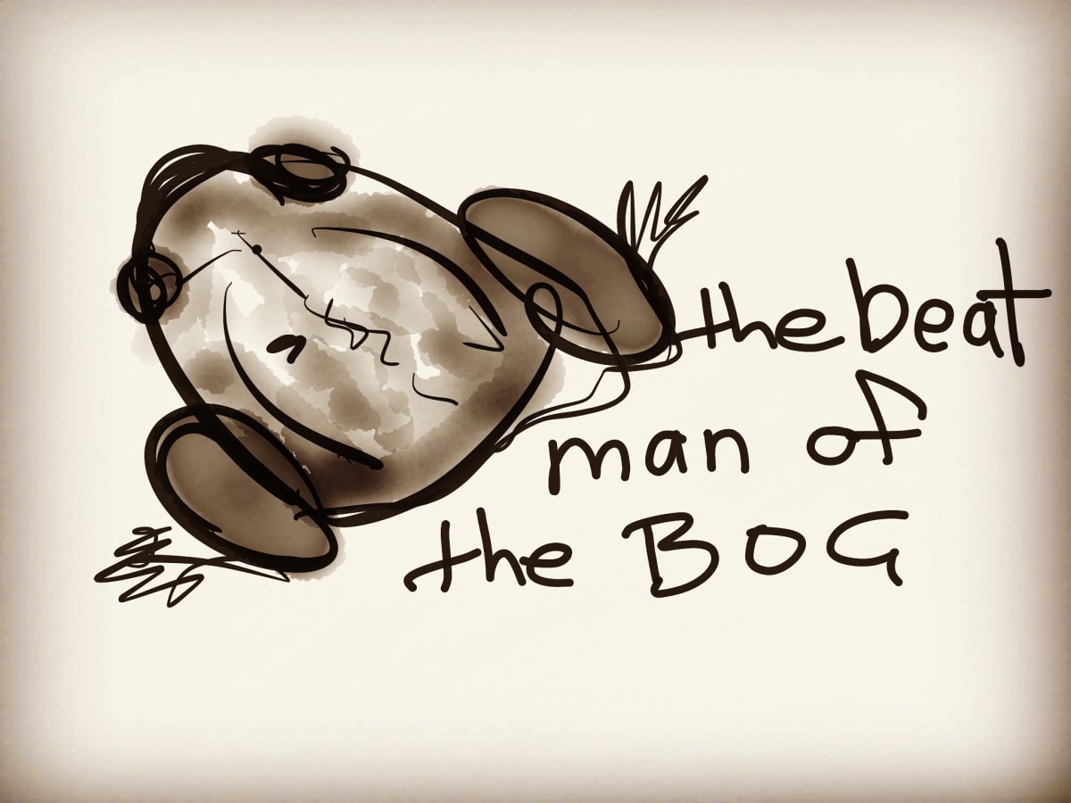The Beat Man of the Bog by Steve Baird  Image: Digital sketch