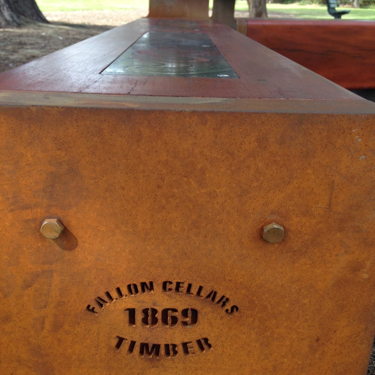 Albury City Public Art, Billabong Seat by Collaboration with seat design and build by Lin Baird 