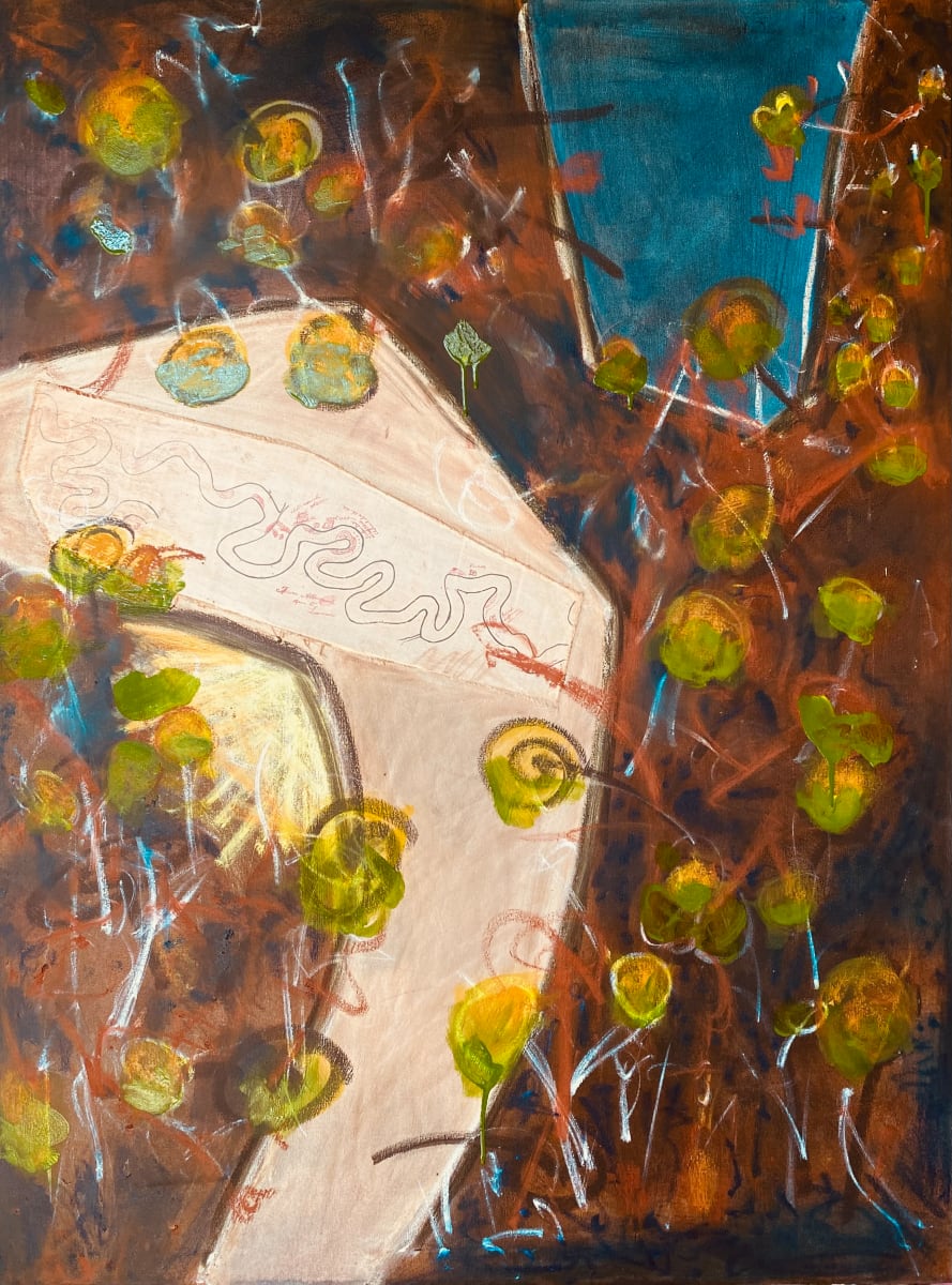 Sandy Bend by Steve Baird  Image: 2024 reworked painting inv#290