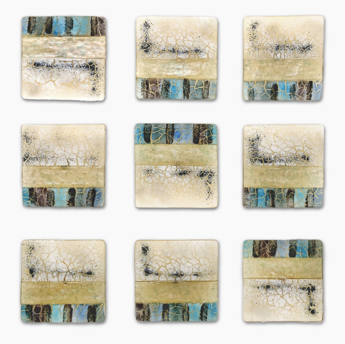 Abstract Blue Tile by Nancy Cann 