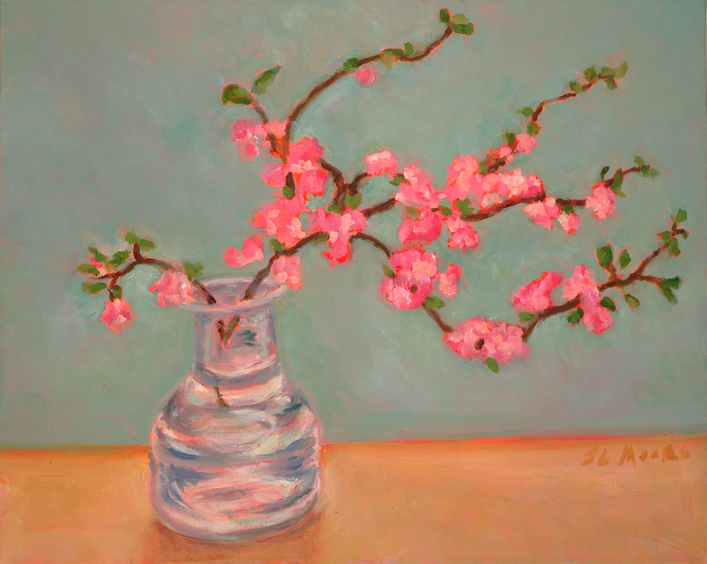 Quince Blossoms by Janice L. Moore 