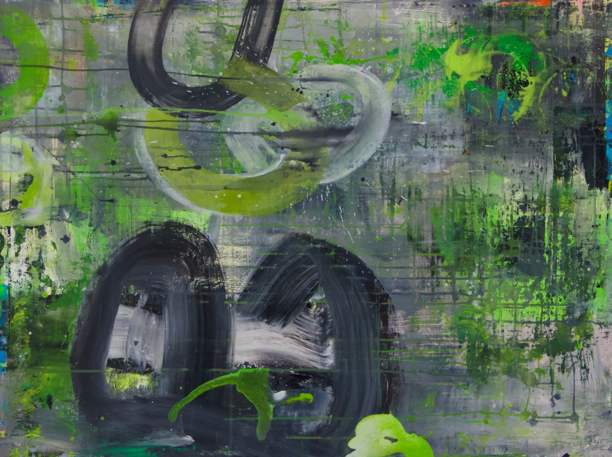 Abstraction in Greens & Greys by Brent Godfrey 