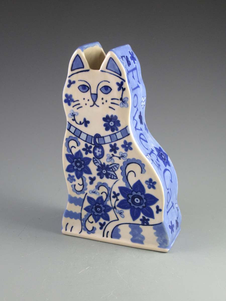 Flower Cat Vase by Jackie Stasevich, Image 1.