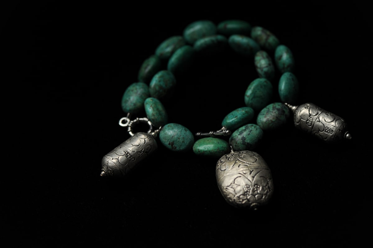 Three Silver & Turquoise Necklace – Tibet by Marijim Thoene 