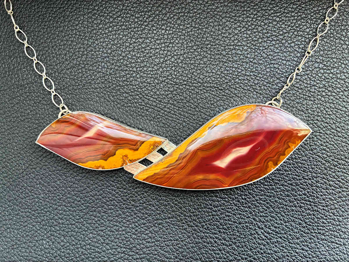 Convergence: Moroccan Seam Agate Necklace by Jane Cooper Hong, Image 3.