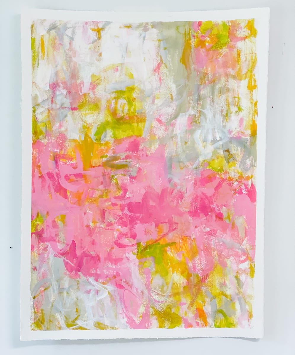 Pink & Green Abstract No. 1 by Elizabeth Bernheisel 