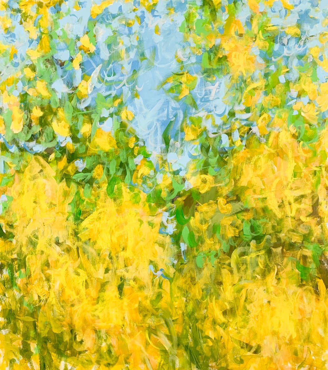 Forsythia & Blue Sky I by Elizabeth Bernheisel 