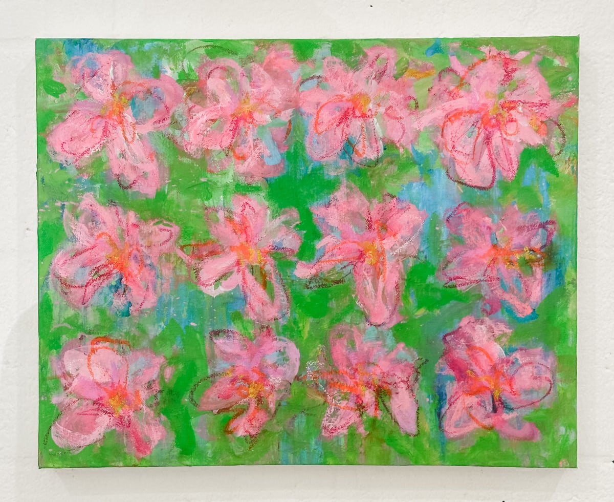 Splashy Pink Flowers by Elizabeth Bernheisel 