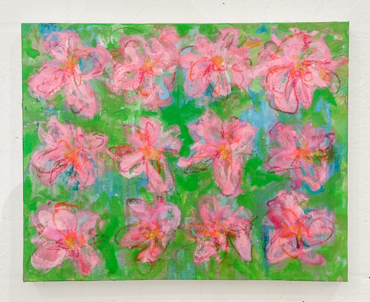 Splashy Pink Flowers by Elizabeth Bernheisel, Image 1.
