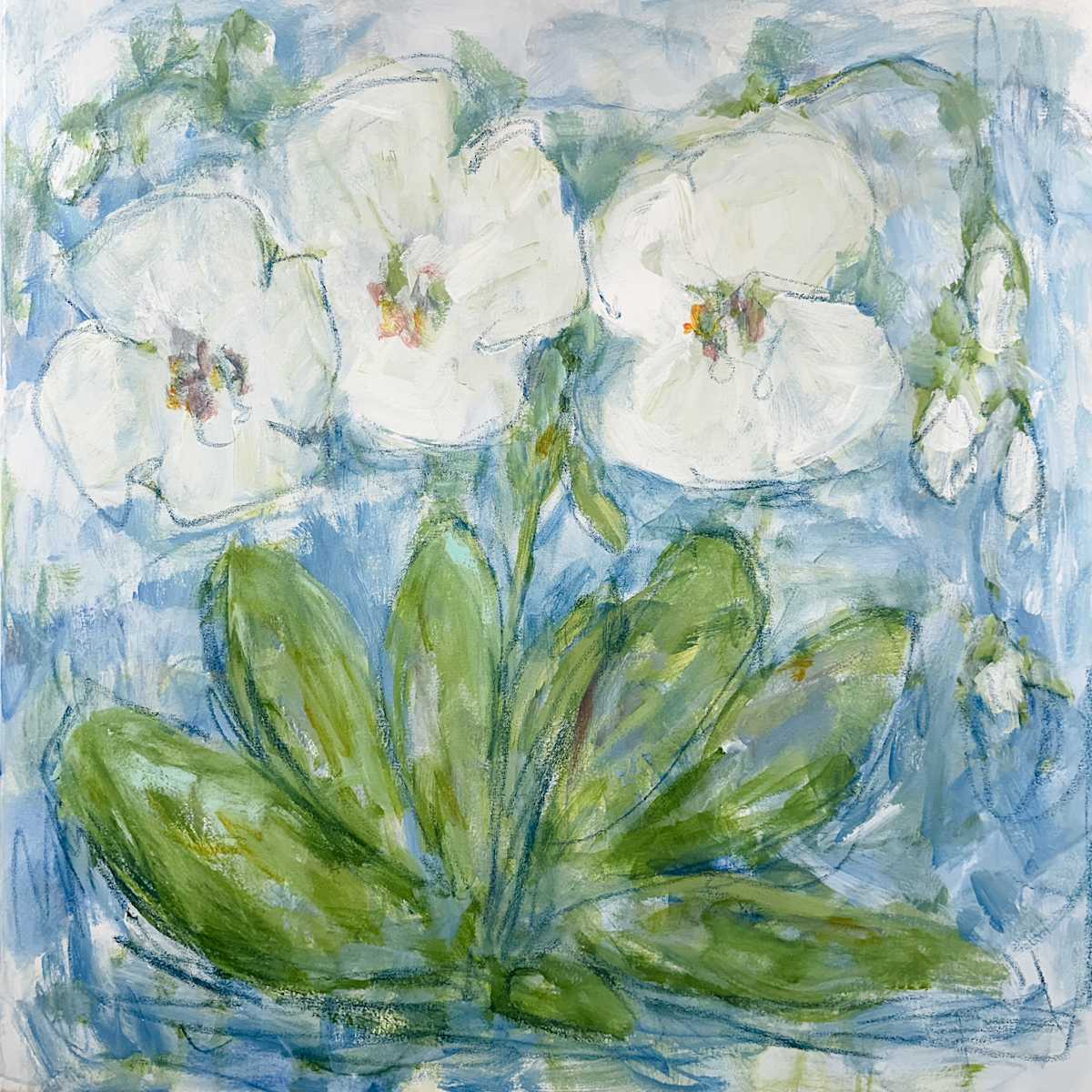 White Orchid Blooms No. 2 by Elizabeth Bernheisel, Image 1.