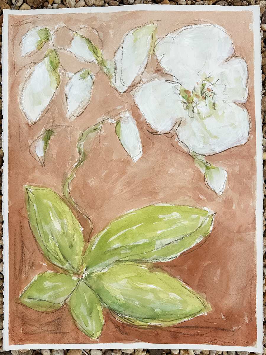 Wild Orchid on Sienna No. 2 by Elizabeth Bernheisel, Image 1.