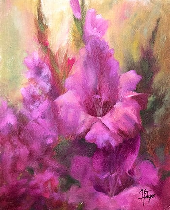 Pink Glads by Julie Gowing Hayes 