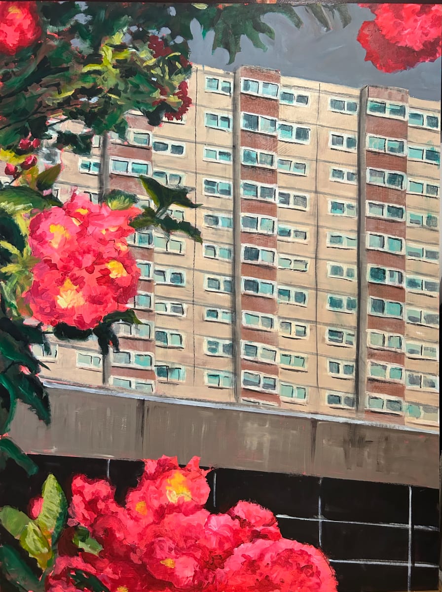 Pink flower tower by Nicholas P Aplin 