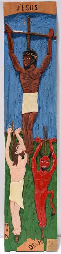 Jesus, Man and The Devil On The Cross by Leroy Almon 