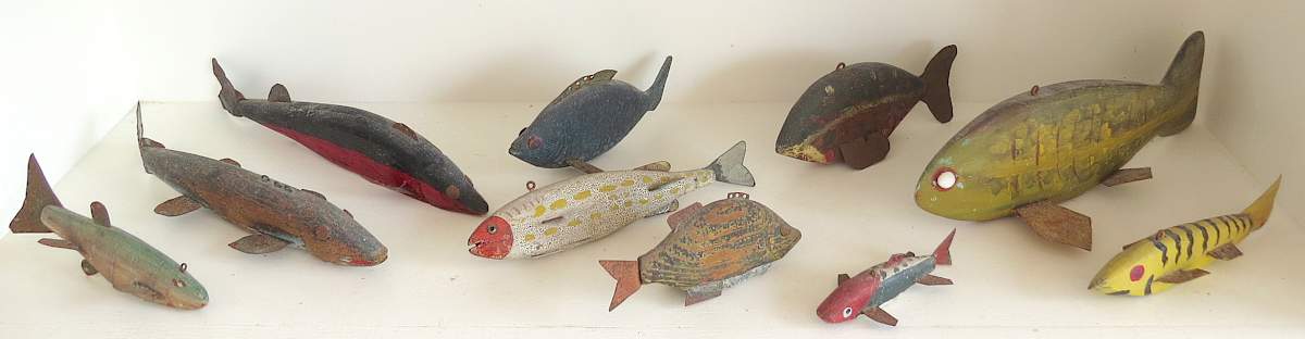 Ten Fish Decoys by Anonymous American, Image 1.