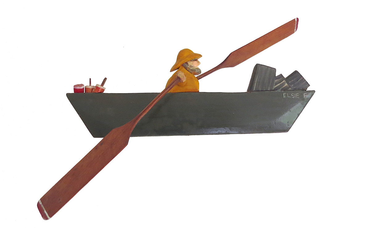 Fisherman in Boat Pinwheel by Anonymous American 