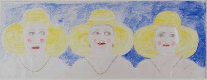 Three Women (BST-024) by Lee Godie, Image 1.