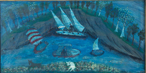 Four Boats on River (BST-099) by Bruno Del Favero 