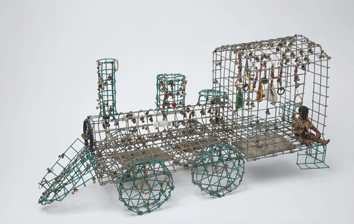 Wire Train (BST-113) by Howard Finster, Image 1.