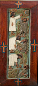 Christ Performing Three Miracles by Elijah Pierce, Image 1.