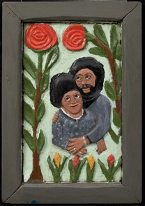 Couple with Roses by Elijah Pierce 