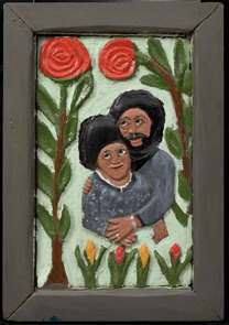 Couple with Roses by Elijah Pierce, Image 1.