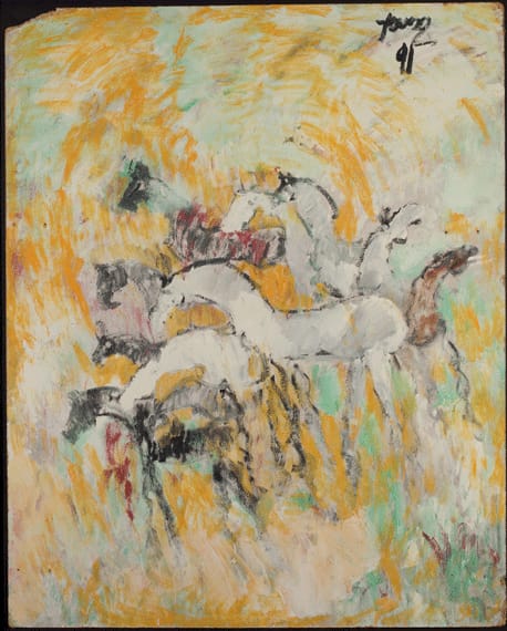 Untitled (Horses) by Purvis Young, Image 1.