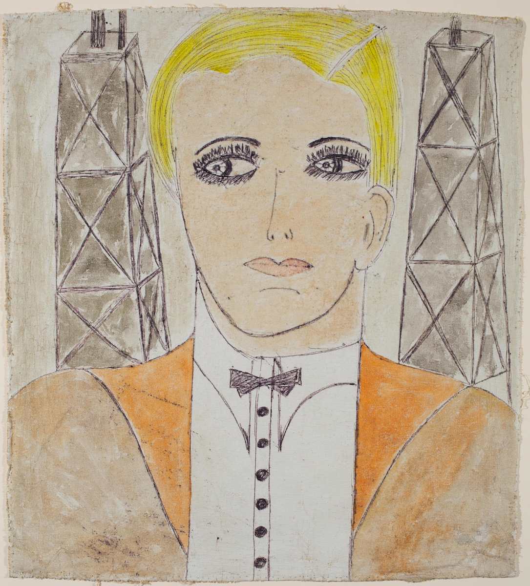 Man With John Hancock Centers (BST-28) by Lee Godie, Image 1.